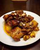 Strip Loin Steak & Mushroom Lemon Sauce/filete tira de lomo