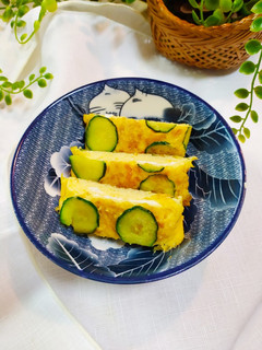 黃瓜玉子燒 的食譜成品照片
