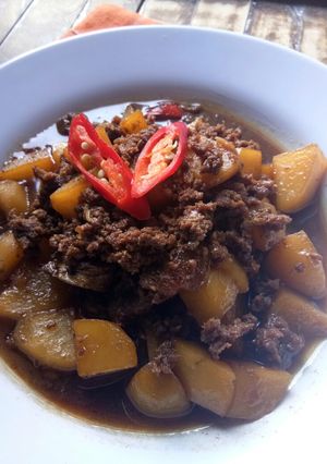 Foto resep Semur kentang daging cincang