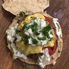 Halloumi Pita Burger A picture of Halloumi Pita Burger.