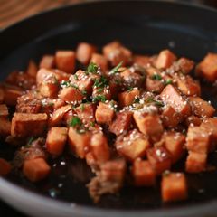 A picture of Potatoes with Tahini and Soy.