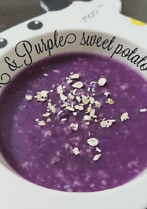 Hình của món Pork & Purple sweet potato oatsmeal - Cháo ym thịt bằm khoai tím.