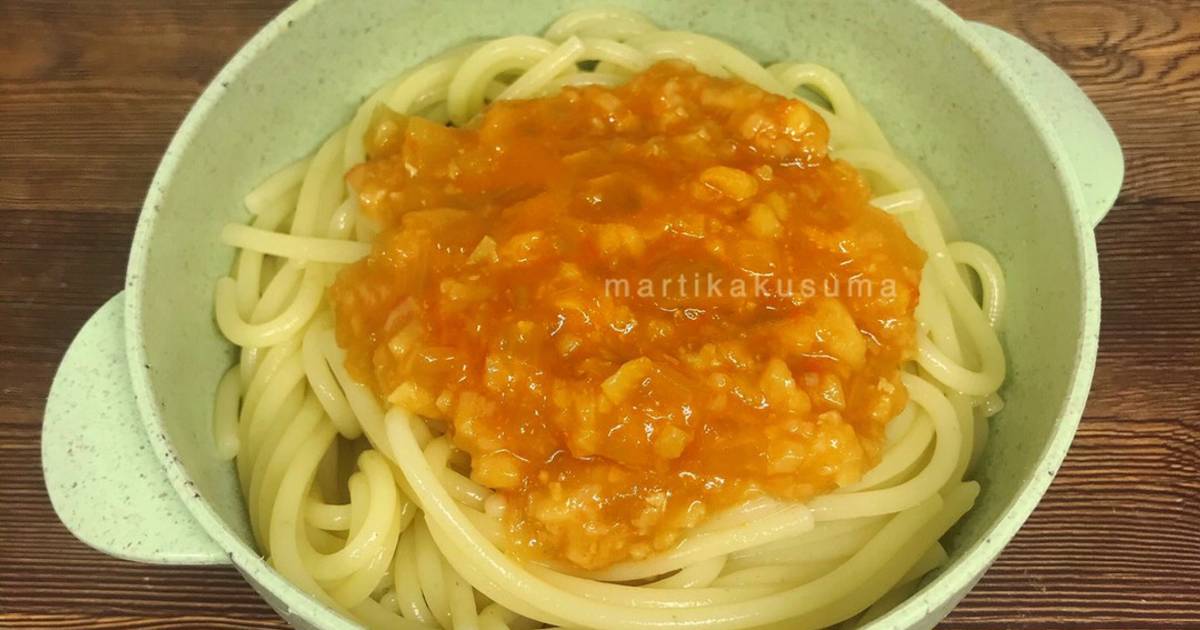 Resep Spaghetti Bolognese MPASI 12m+ oleh Martika Kusuma Cookpad