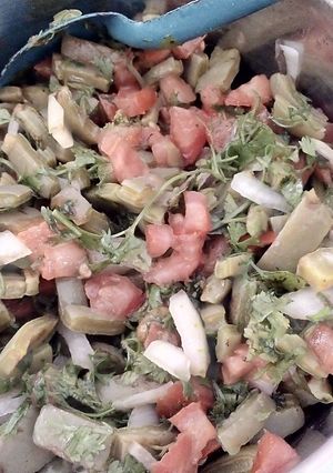 Una foto de Nopales preparados como los que venden en los mercados