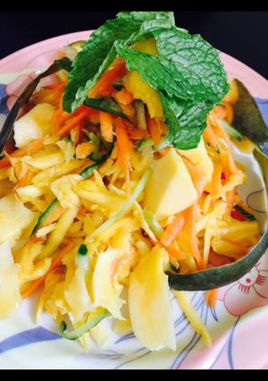 A picture of Raw mango carrot salad.