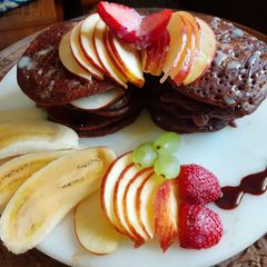 Whole Wheat Chocolate Pancakes A picture of Whole Wheat Chocolate Pancakes.