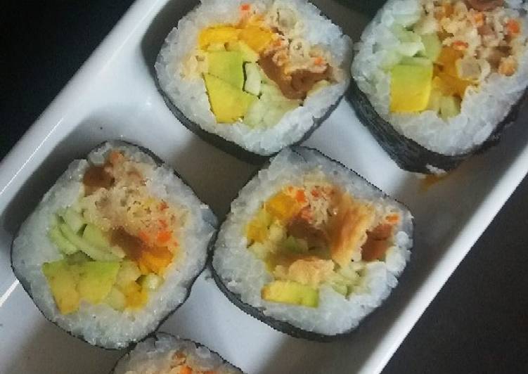 Steps to Make Perfect Veg sushi rolls