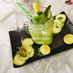 A picture of Cucumber lemon cooler/summer cooler/cucumber juice.
