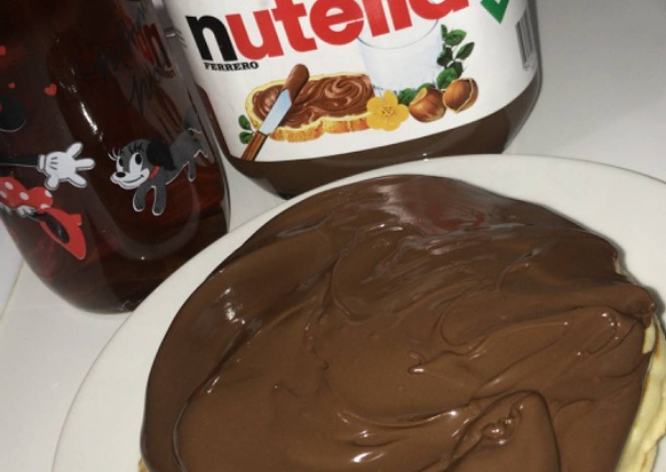 Pancakes with Nutella glass