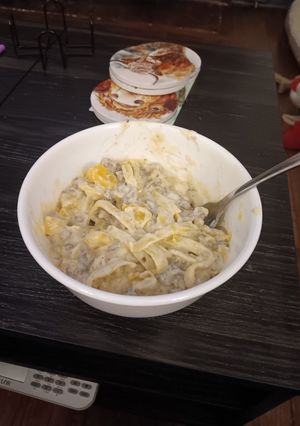 A picture of Pumpkin or squash fettuccine.