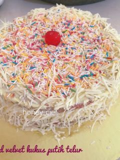 Foto resep Red velvet cake kukus putih telur