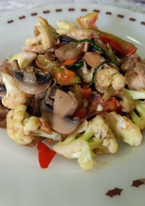 Foto resep Cah jamur burkol ayam