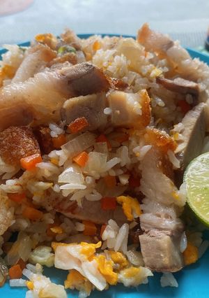 รูปของ ข้าวผัดหมูกรอบพริกเกลือ