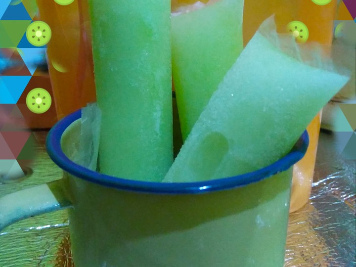 Cara Gampang Membuat Es lilin jus melon, Lezat Sekali