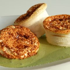 A picture of Crispy Grilled Marshmallow & Matcha Cream | Easy & Unique Dessert Recipe 🍄‍🟫💚.