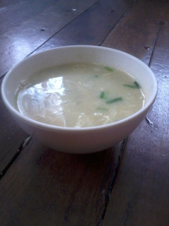 A picture of Cream of chicken noodle soup.