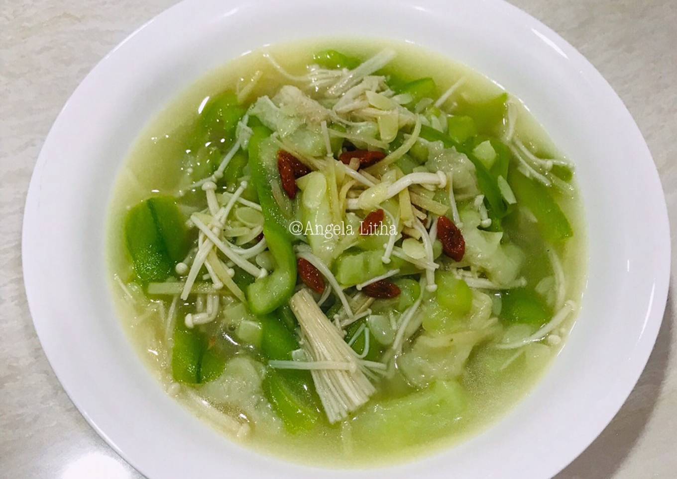 Tumis gambas & jamur enoki