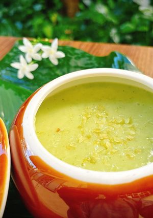 Hình của món Soup cốm mùa thu.