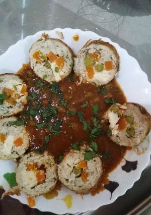 صورة لوصفة رولي دجاج بالجلبانة (بالبازيلا) 👌👌👌👌👌