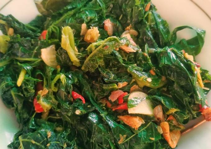 Resep Tumis Daun Singkong Daun Pepaya Oleh Saluna Mahira Cookpad