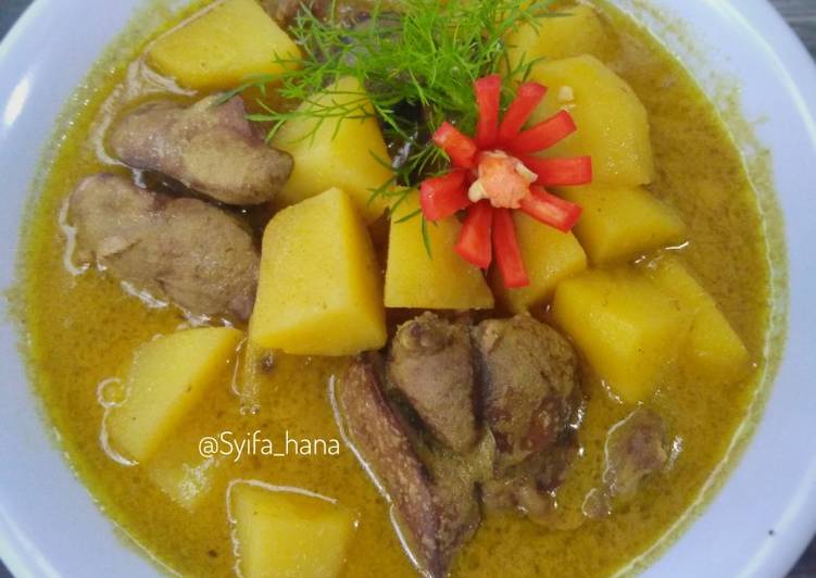  Resep  Kentang Ati Ampela Kuah Kuning oleh Mama Syifa Hana 