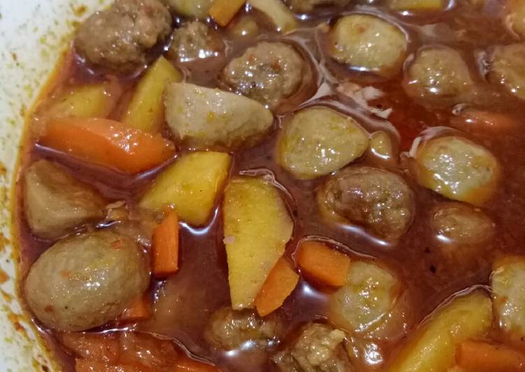 Resep Semur bola daging kentang #PR_AnekaSemur Anti Gagal