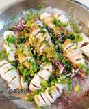 Mực Sốt Tỏi Bún Tàu - Steamed Squid w Garlic Sauce