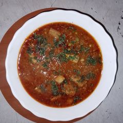 A picture of Keema and taro roots.