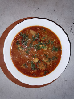 A picture of Keema and taro roots.