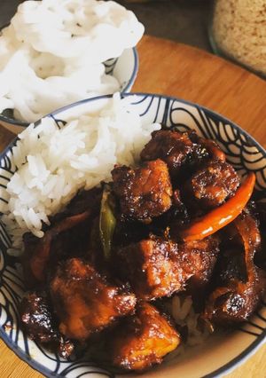 A picture of Indonesian Tempe stir fry - Oseng tempe- Vegan.