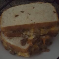 A picture of Cheeseburger grilled cheese sandwiches.