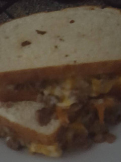 A picture of Cheeseburger grilled cheese sandwiches.