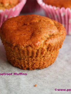 A picture of Eggless Healthy Beetroot Muffins.