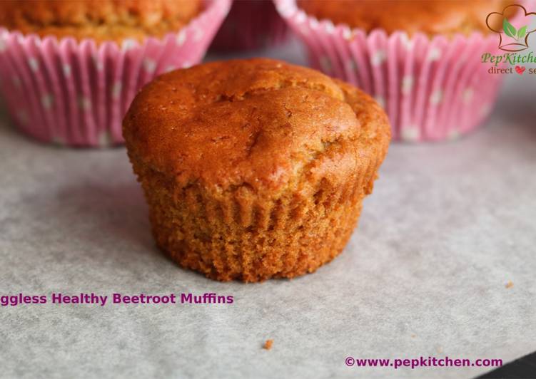 Recipe of Any-night-of-the-week Eggless Healthy Beetroot Muffins