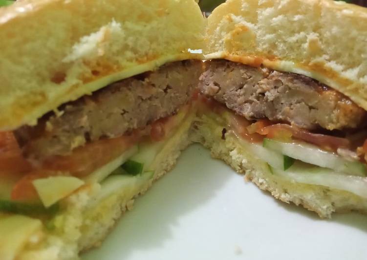 Burger Home made (Patties bikin sendiri)
