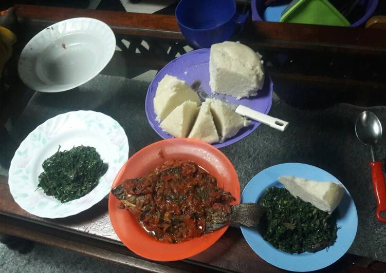 Ugali fish and sukuma# vegetable contest