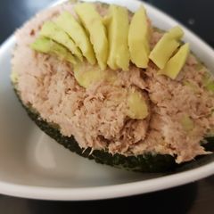 My Garlic Tuna stuffed Avocado. 💖 A picture of My Garlic Tuna stuffed Avocado. 💖.