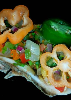 A picture of Mike's Angry Drunken Grilled Oysters.