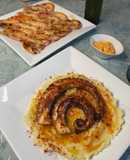Pulpo a la plancha con parmentier y langostinos con mayonesa de pimentón picante 🔥 🌶️🔥
