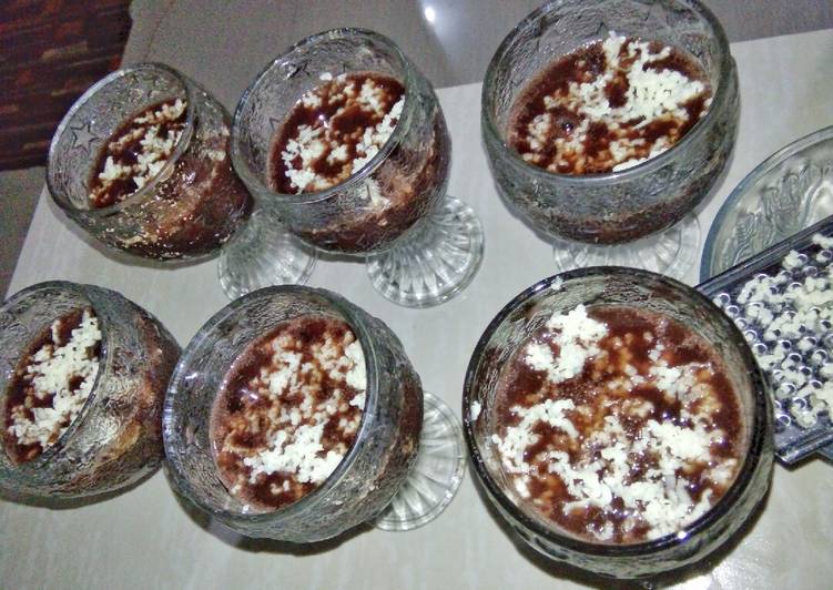 Bumbu Gelas puding coklat keju | Langkah Membuat Gelas puding coklat keju Yang Sedap