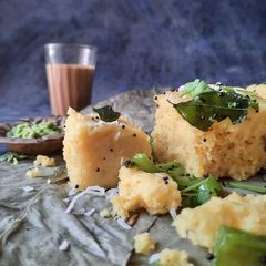 Khaman dhokla A picture of Khaman dhokla.