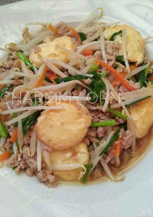รูปของ ผัดถั่วงอกเต้าหู้ หมูสับ