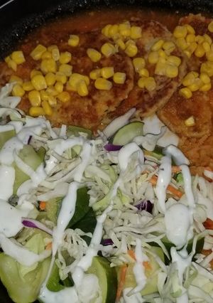 Una foto de Tortitas de papa con queso "fácil y deliciosas"
