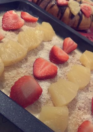 صورة لوصفة كيك البسبوسة بجوز الهند 😍