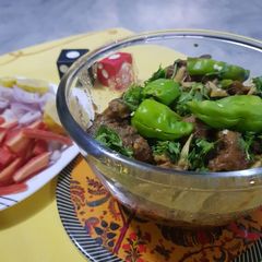 A picture of Mutton white Stew with chilli.