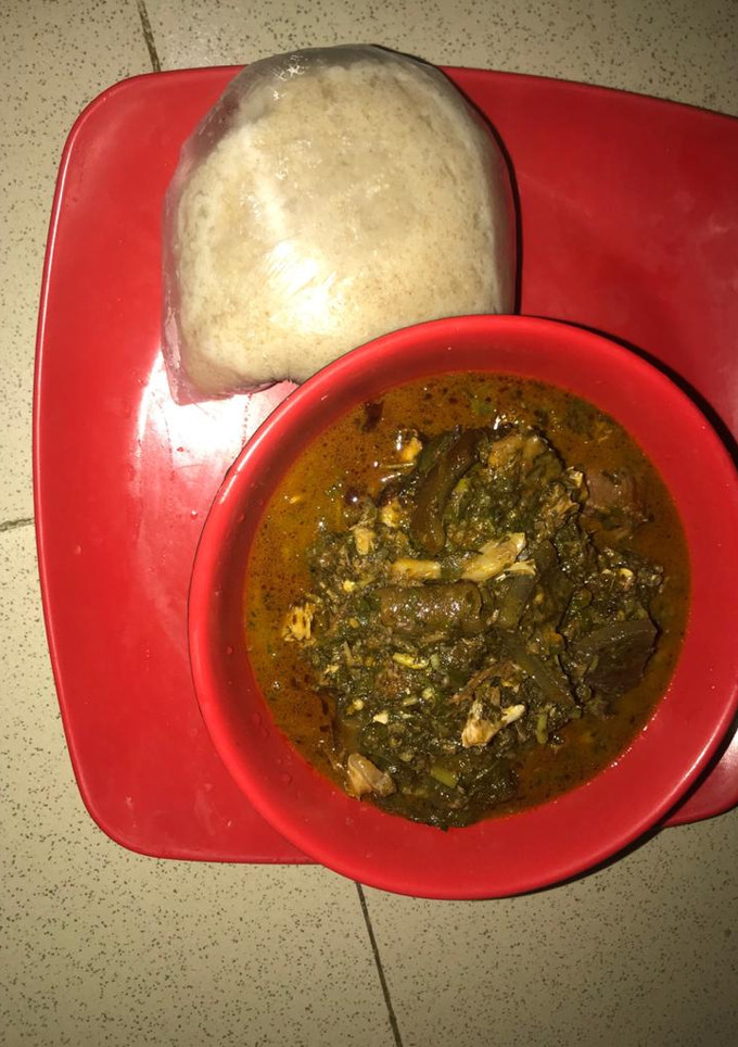 A picture of Afang soup.