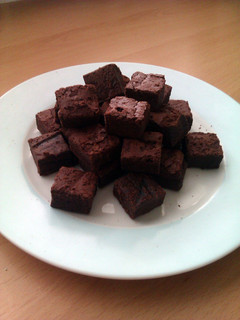 A picture of Vickys Hidden Avocado Brownies, GF DF EF SF NF.