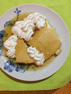 Una foto de Flan de huevos y coco