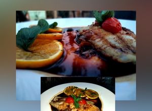 Una foto de Filete de pescado en salsa de soya con jengibre