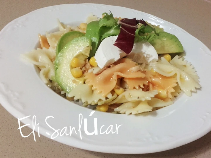 Receta Pasión por el aguacate! en ensalada de pasta con fruta y rulo de cabra  que Muy delicioso